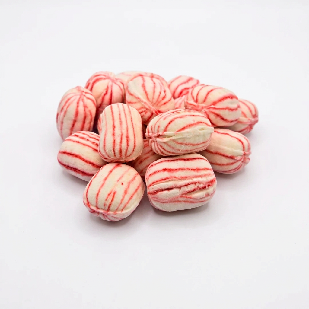 Gibb's Berwick Cockles - red and white striped Scottish peppermint rock sweets