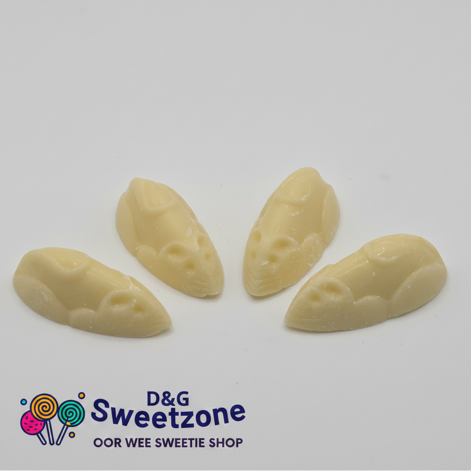 Hannah's White Choc Mice – classic white chocolate flavour mice, retro pick n mix at D&G Sweetzone, Stirling