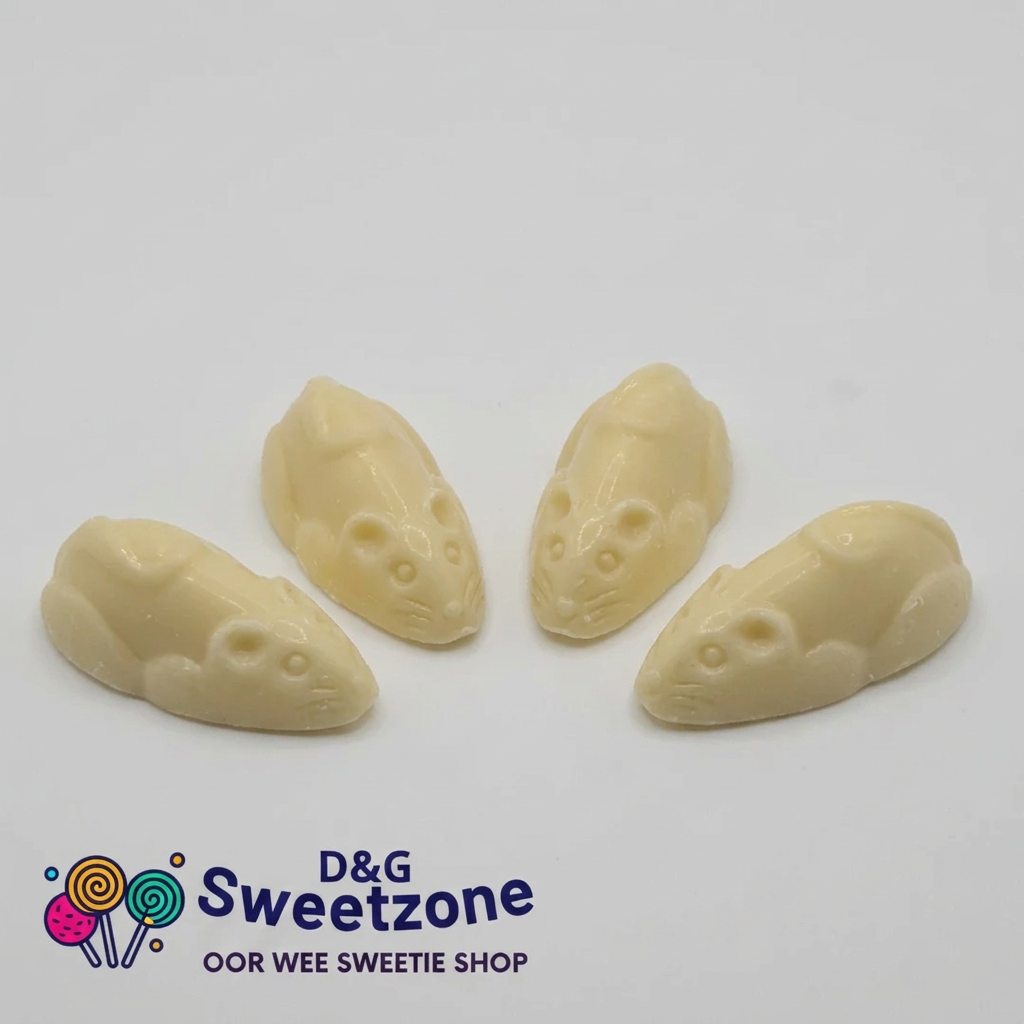 Hannah's White Choc Mice – classic white chocolate flavour mice, retro pick n mix at D&G Sweetzone, Stirling