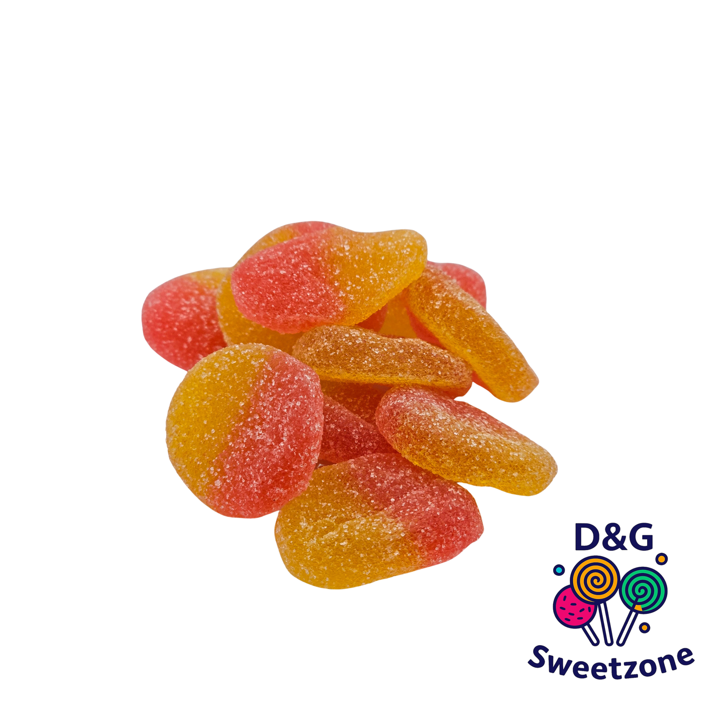 Kingsway Peaches - peach shaped fizzy jelly sweets