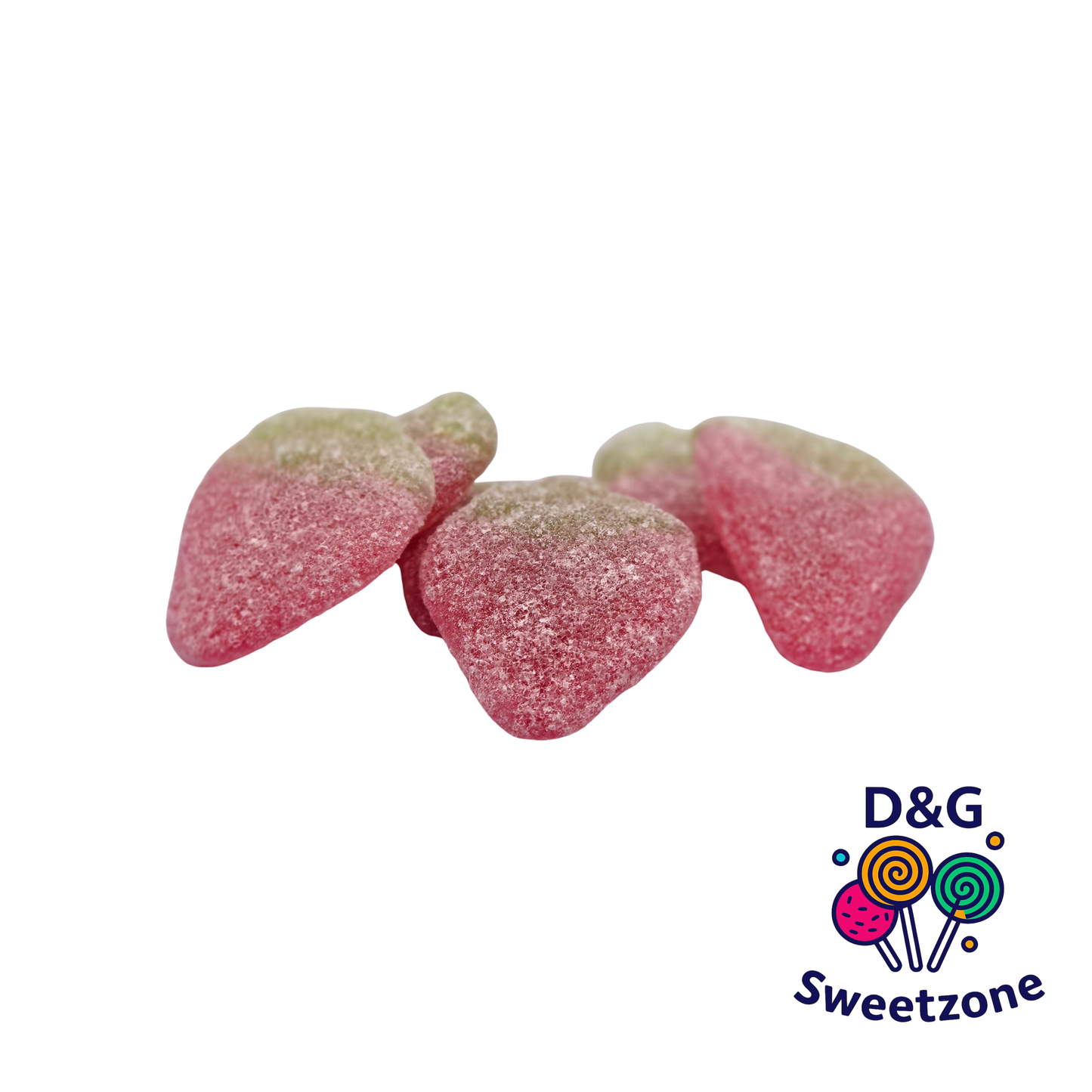 Kingsway Sugar Coated Strawberries – sugar coated strawberry flavour jelly sweets, pick n mix at D&G Sweetzone, Stirling