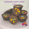 Monmore Happy Candy Cups - Chocolate cups topped with colourful candy-coated chocolate beans.
