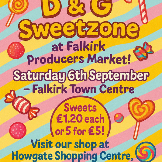D & G Sweetzone at Falkirk Producers Market – Saturday 6th September!
