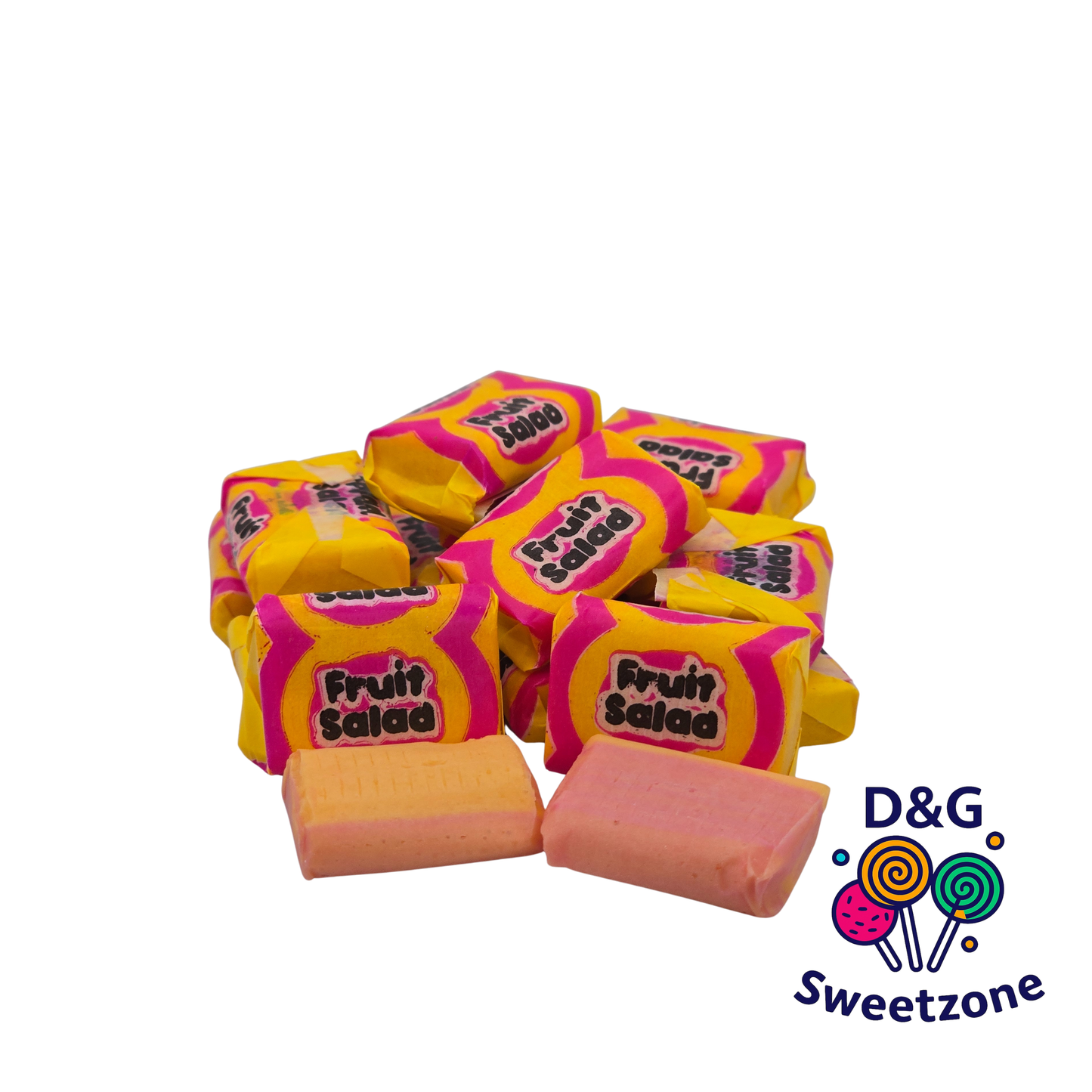 Barratt Fruit Salad Chews - traditional pineapple and raspberry flavour chews
