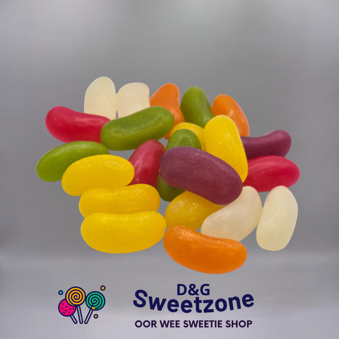 Barratt Jelly Beans – colourful vegan fruit-flavoured jelly beans, pick n mix at D&G Sweetzone, Stirling
