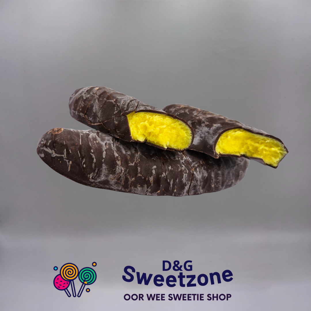 Carletti Milk Choc Foam Bananas – milk chocolate covered foam banana sweets at D&G Sweetzone, Stirling

