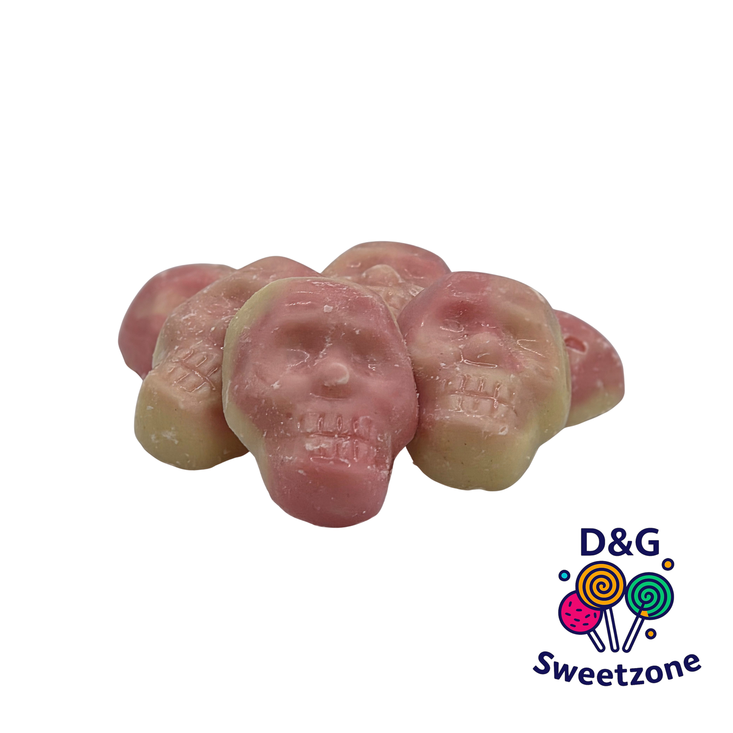 Hannah's Skull Crushers - skull shaped strawberry and cream chocolate sweets

