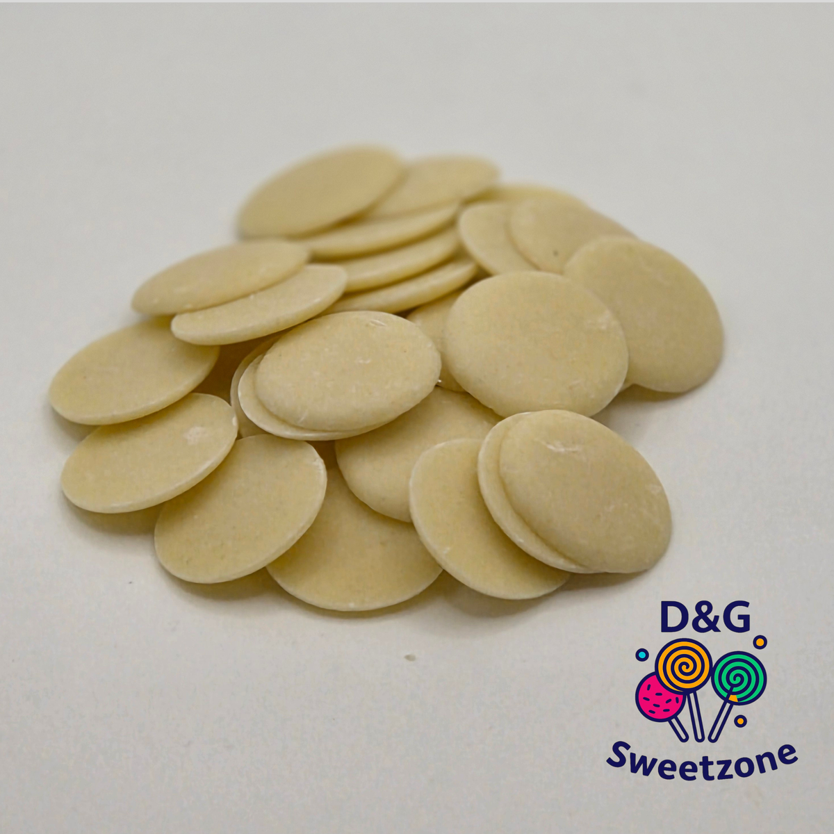 Hannah's White Choc Drops – white chocolate flavour drop sweets, pick n mix at D&G Sweetzone, Stirling