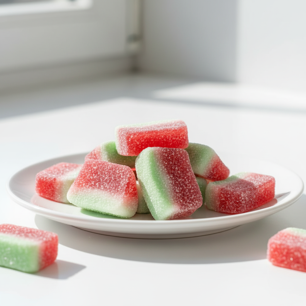 Kingsway Fizzy Watermelon Slices – tangy fizzy gummy sweets with refreshing watermelon flavour