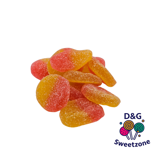 Kingsway Peaches - peach shaped fizzy jelly sweets
