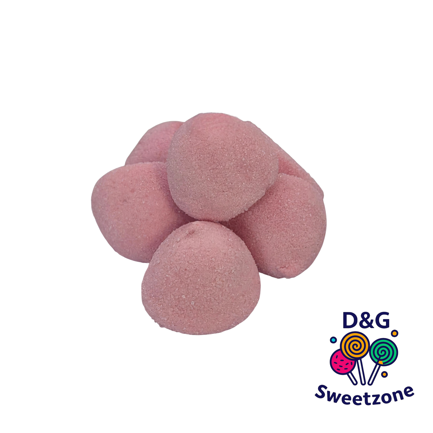 Kingsway Pink Paint Balls - pink marshmallow sweets with sugar coating and vanilla flavour

