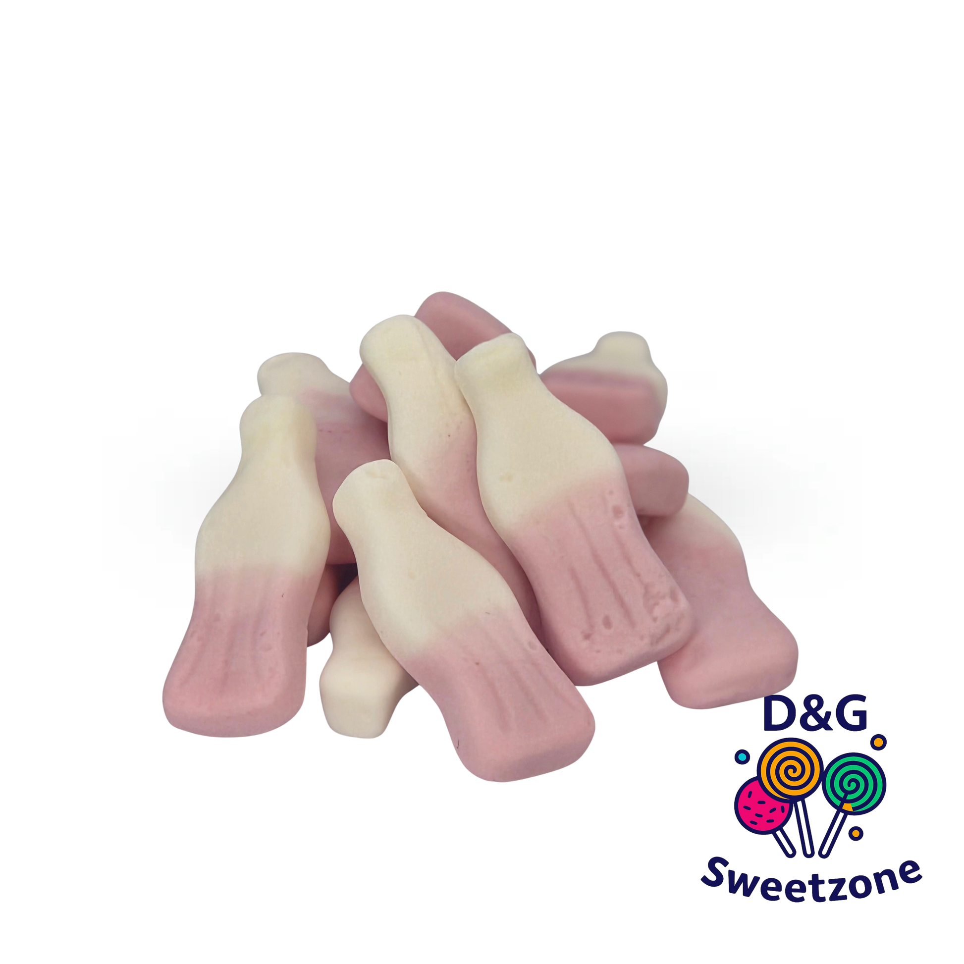 Kingsway Strawberry Milkshake Bottles - strawberry milkshake flavour jelly sweets
