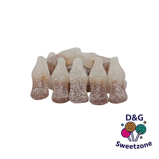 Kingsway Vegan Fizzy Cola Bottles - vegan cola flavour fizzy jelly sweets
