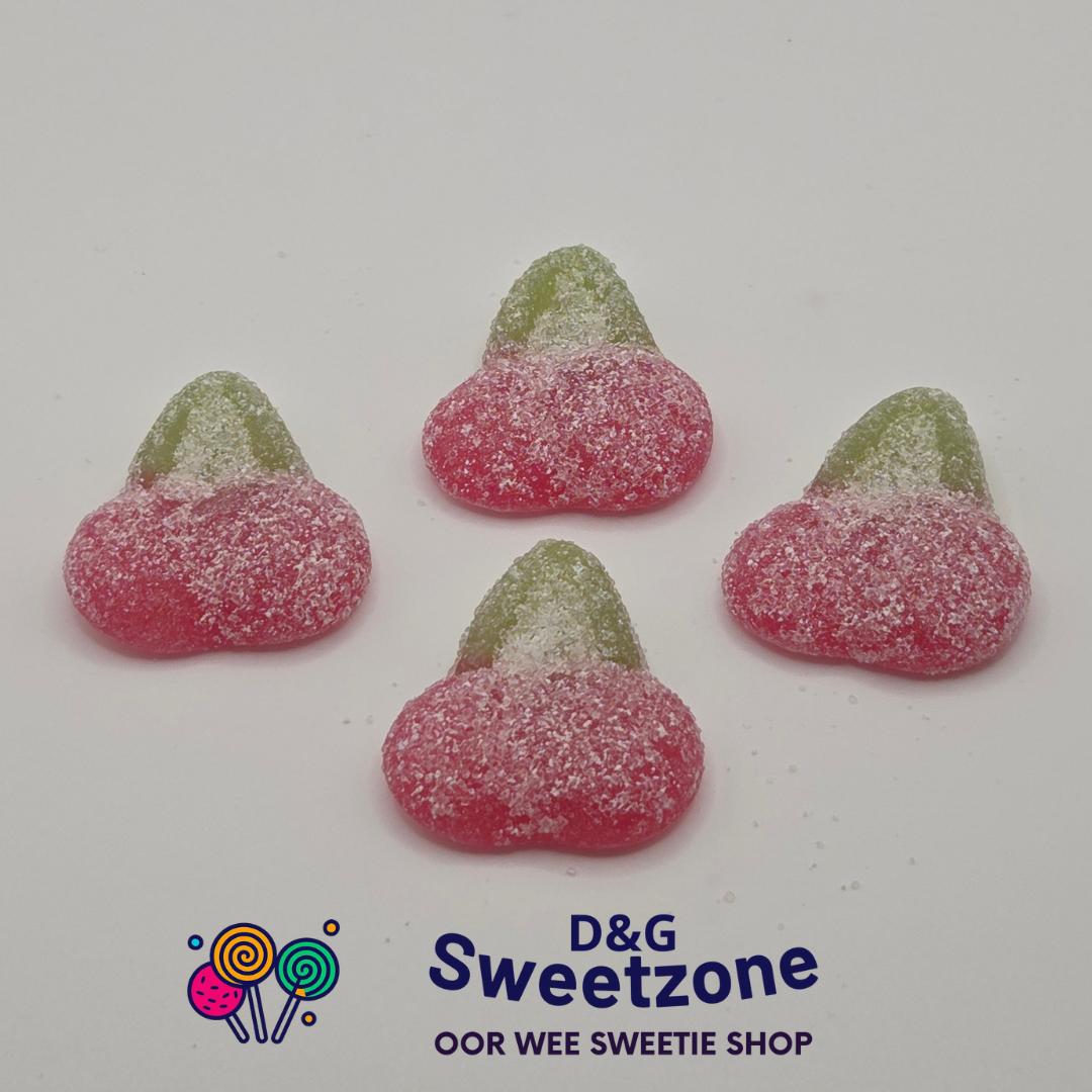 Kingsway Vegan Fizzy Twin Cherries – vegan fizzy twin cherry jelly sweets, pick n mix at D&G Sweetzone, Stirling