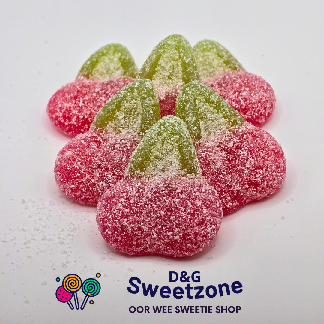 Kingsway Vegan Fizzy Twin Cherries – vegan fizzy twin cherry jelly sweets, pick n mix at D&G Sweetzone, Stirling
