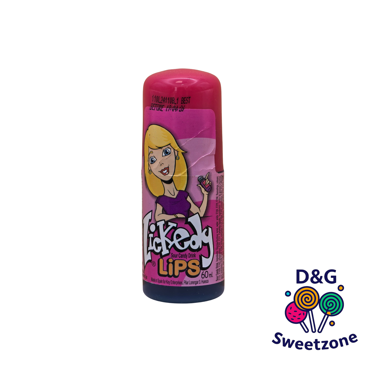Lickedy Lips Blue - blue raspberry sour liquid candy
