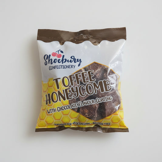 Shoebury Chocolate Honeycomb Cinder Toffee Bags 150g – chocolate honeycomb cinder toffee bag at D&G Sweetzone, Stirling
