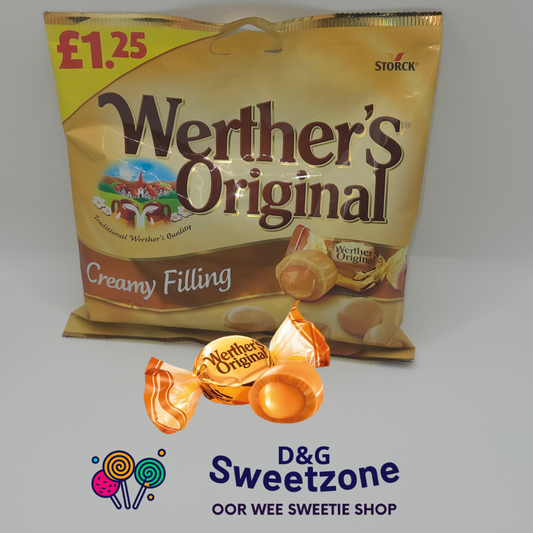 Werther's Original Creamy Filling – classic butterscotch sweets with creamy filling, at D&G Sweetzone, Stirling
