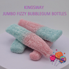 Kingsway Jumbo Fizzy Bubblegum Bottles - Jumbo-sized sour bubblegum-flavoured jelly sweets shaped like fizzy drink bottles.