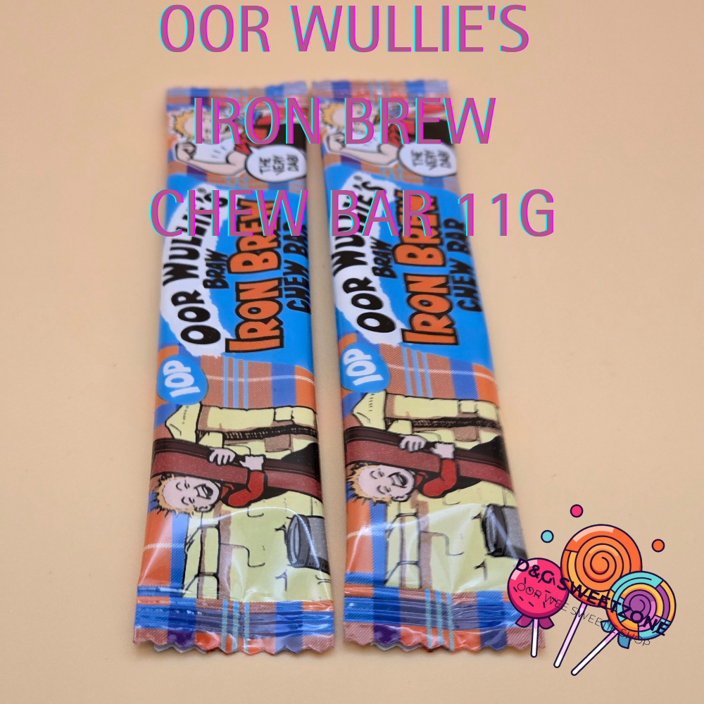Oor Wullie's Iron Brew Chew Bar 11g - Chewy iron brew bar with a sour sherbet centre.