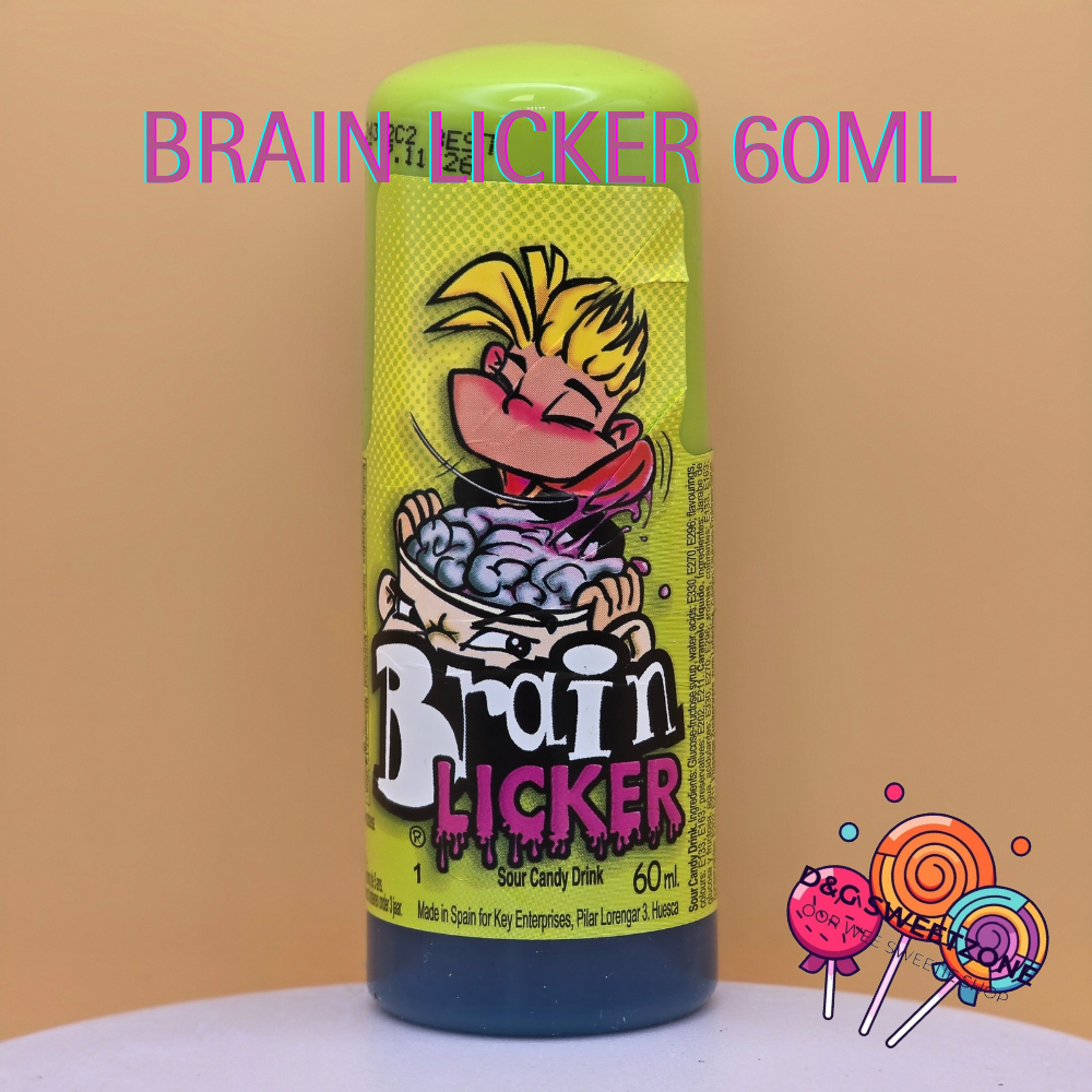 Brain Licker Sour Liquid Candy – A tangy, sour liquid candy in a fun roller bottle, bursting with bold blue raspberry flavour