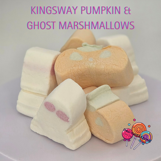 Kingsway Pumpkin & Ghost Marshmallows - Vanilla flavoured marshmallows