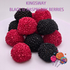 Kingsway Black & Raspberry Berries - A burst of bold raspberry bliss in chewy berry-shaped jelly sweets.