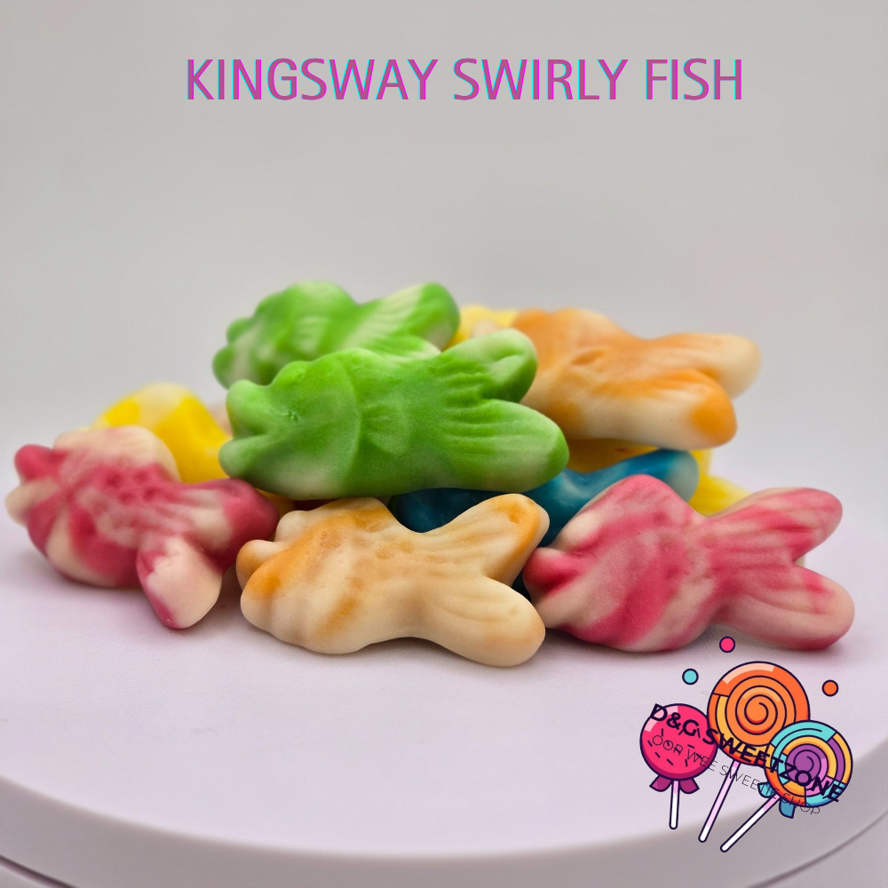 Kingsway Swirly Fish - Fruit-flavoured jelly sweets in fun, swirly fish shapes.