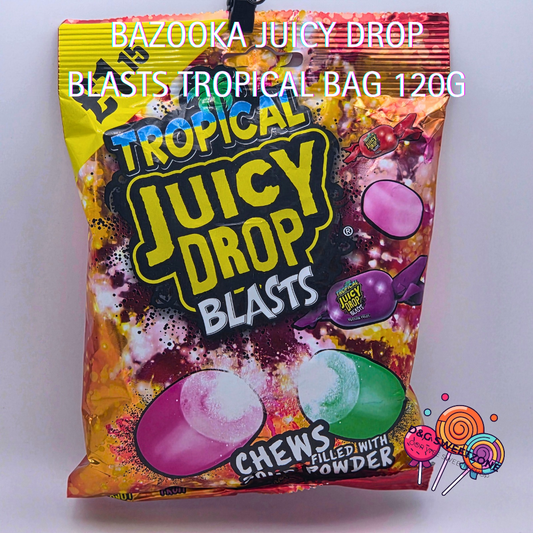 Bazooka Juicy Drop Blasts Tropical Bag 120g