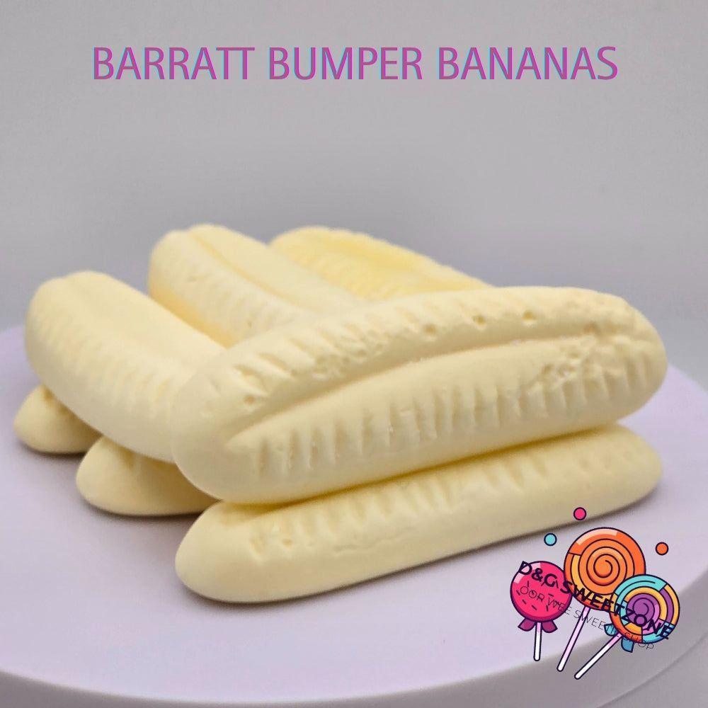 Barratt Bumper Bananas – Banana-flavoured foam sweets shaped like chunky bananas.
