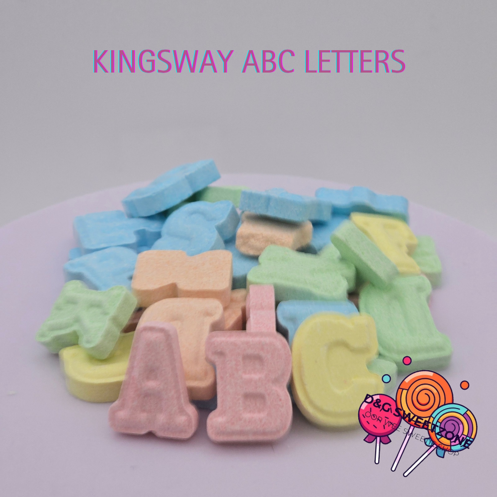 Kingsway ABC Letters – Learn, munch, and enjoy with fruity alphabet-shaped hard candies.