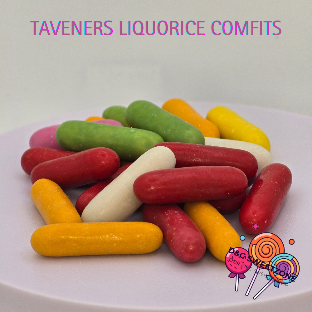 Taveners Liquorice Comfits – Classic Liquorice with a Colourful Crunch