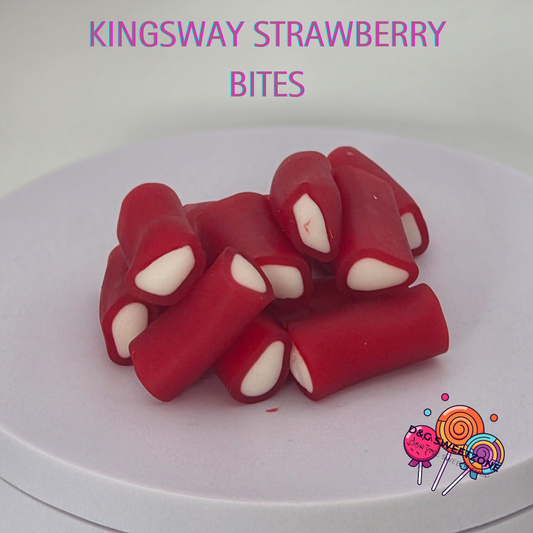 Kingsway Strawberry Bites – Strawberry-flavoured chewy sweets with a soft fondant centre.