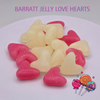 Barratt Jelly Love Hearts - Small pink & white heart-shaped panned sweets, perfect for weddings and Valentine’s Day.