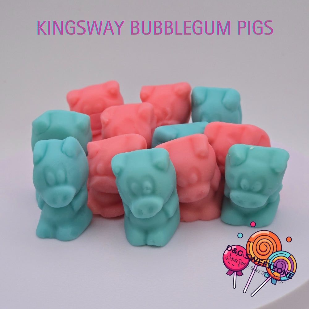 Kingsway Bubblegum Pigs – Bubblegum flavoured jelly sweets shaped like cheerful little pigs.