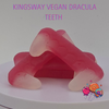Kingsway Vegan Dracula Teeth - Spooky strawberry-flavoured jelly sweets shaped like vampire fangs.
